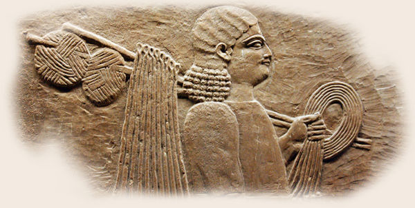 Gravure egyptienne d'une couturière